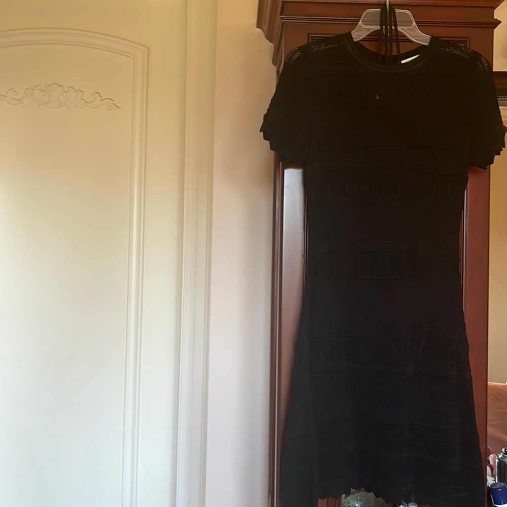 Black crochet type dress